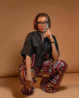 Black and Ankara IAM womenswear look